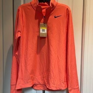 Nike Coral Textured Long Sleeve Top